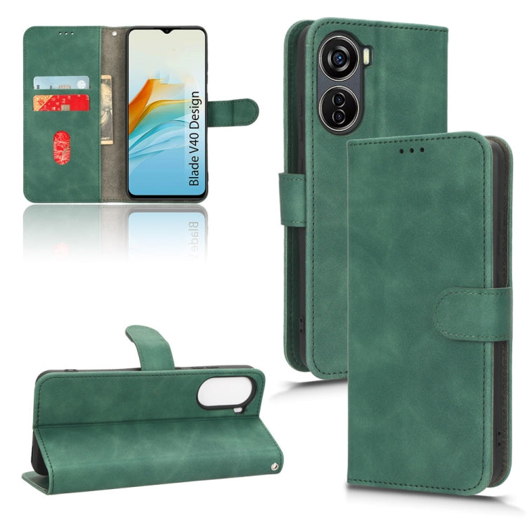 For ZTE Blade V40 Design Skin Feel Magnetic Flip Leather Phone Case