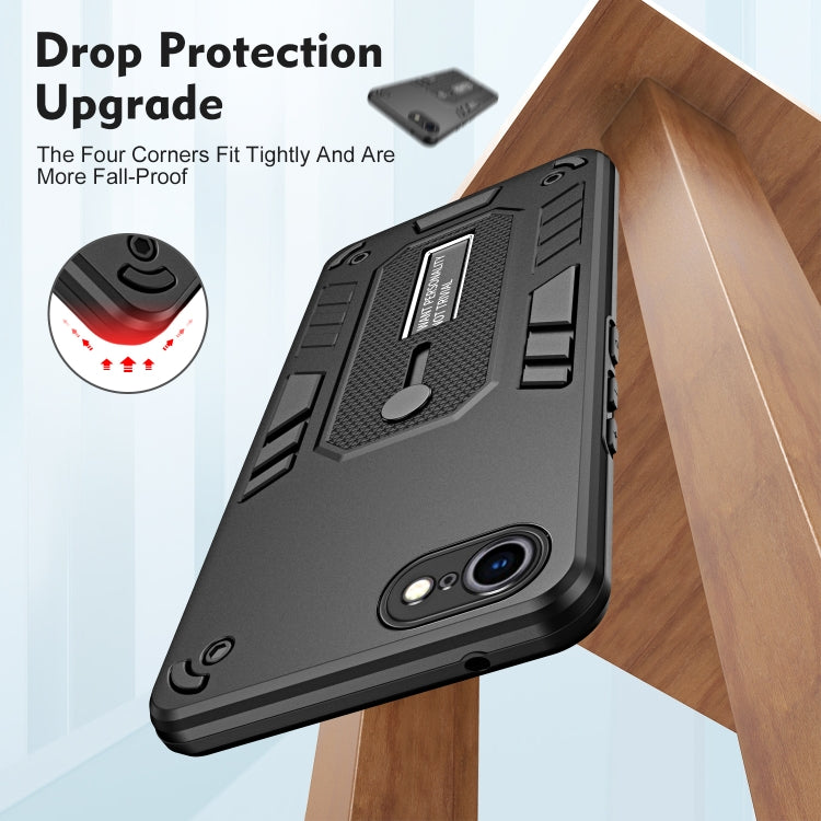 For iPhone SE 2022 / 2020 / 7 / 8 Variety Brave Armor Finger Loop Holder Phone Case