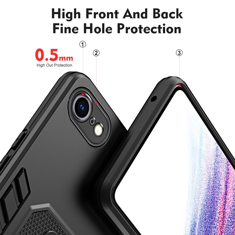 For iPhone SE 2022 / 2020 / 7 / 8 Variety Brave Armor Finger Loop Holder Phone Case