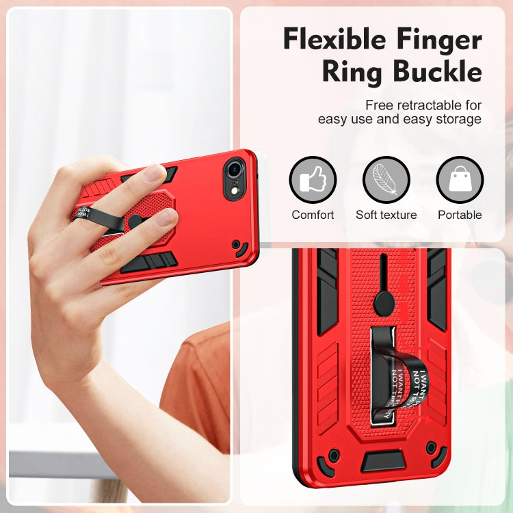 For iPhone SE 2022 / 2020 / 7 / 8 Variety Brave Armor Finger Loop Holder Phone Case