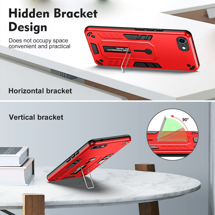 For iPhone SE 2022 / 2020 / 7 / 8 Variety Brave Armor Finger Loop Holder Phone Case