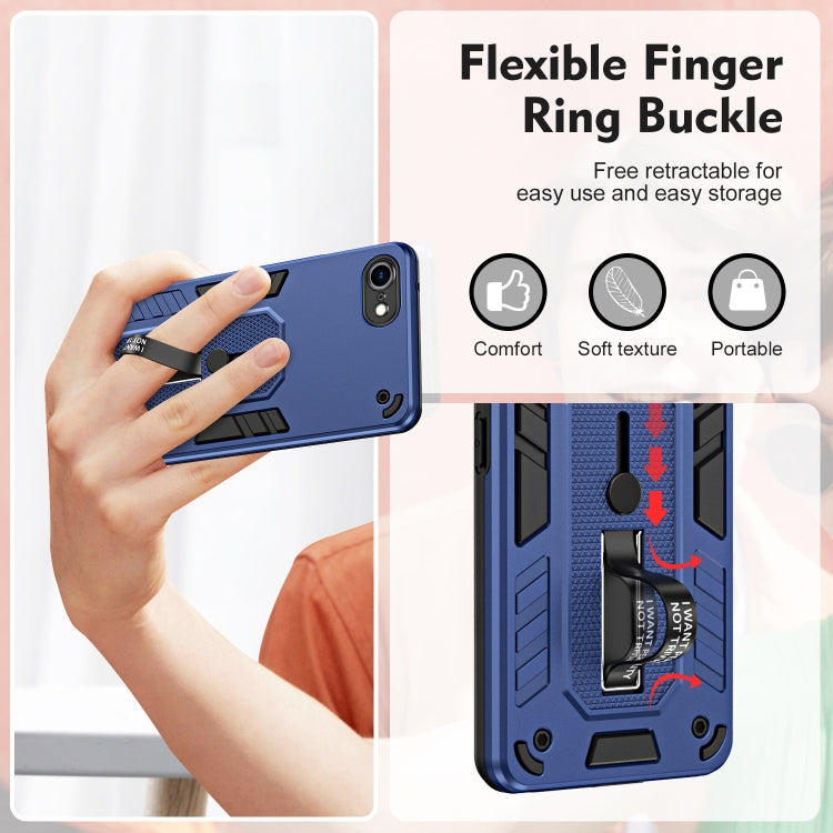 For iPhone SE 2022 / 2020 / 7 / 8 Variety Brave Armor Finger Loop Holder Phone Case