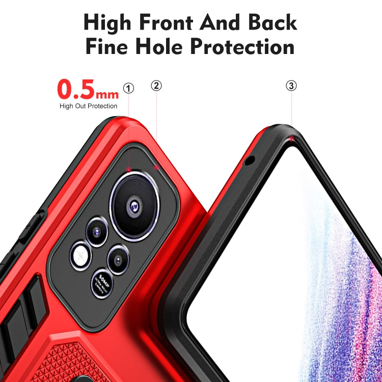 For Infinix Hot 11s NFC Variety Brave Armor Finger Loop Holder Phone Case