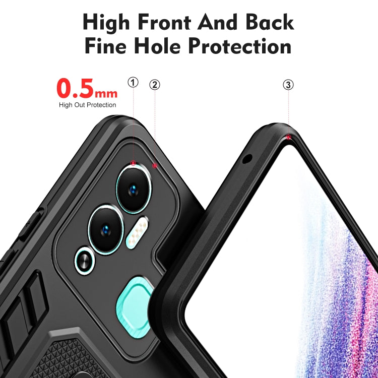 For Infinix Hot 12 Play Variety Brave Armor Finger Loop Holder Phone Case