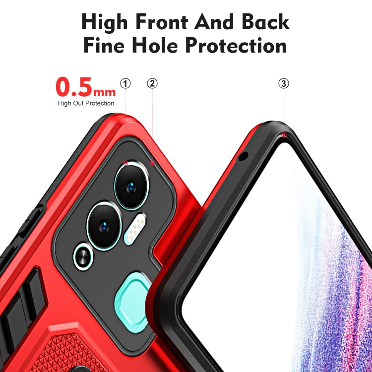 For Infinix Hot 12 Play Variety Brave Armor Finger Loop Holder Phone Case