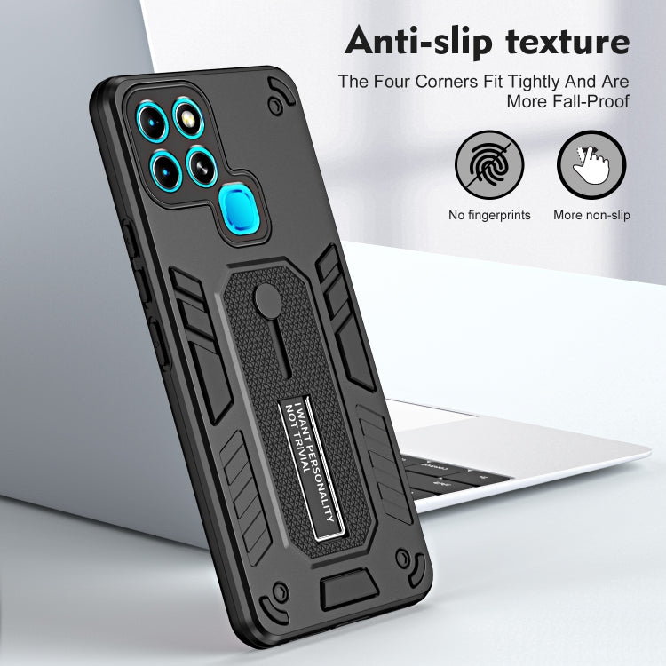 For Infinix Smart 6 Variety Brave Armor Finger Loop Holder Phone Case