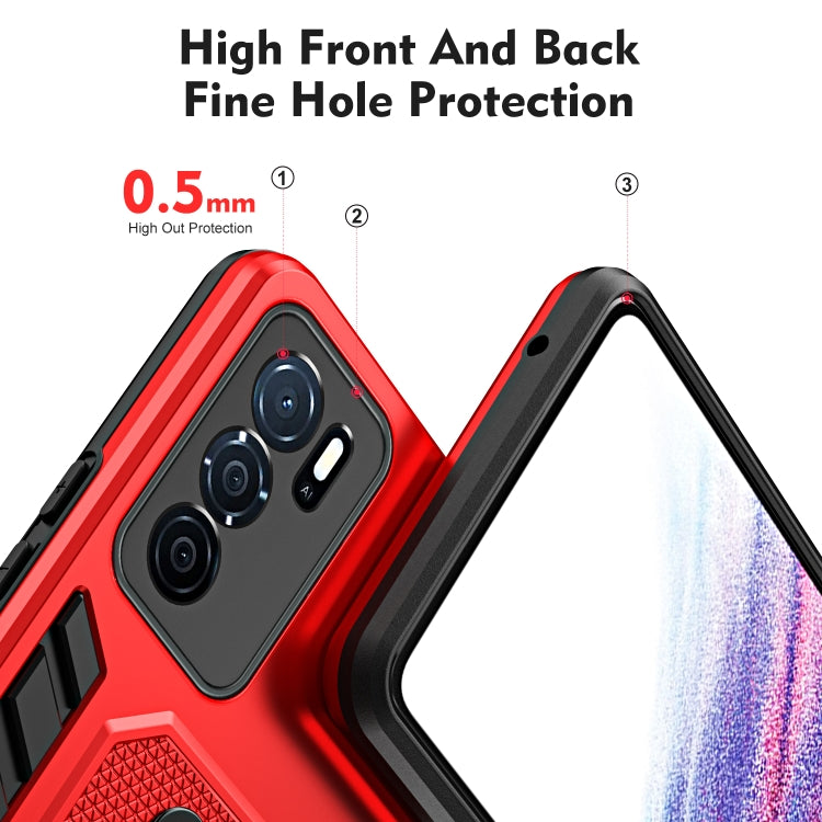 For OPPO A16 Variety Brave Armor Finger Loop Holder Phone Case