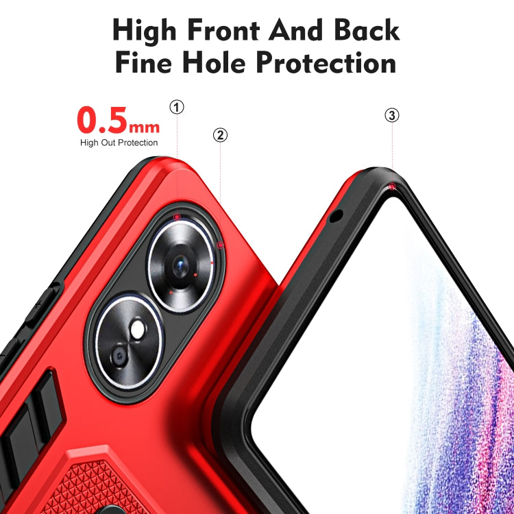 For OPPO A17 4G / A17k Variety Brave Armor Finger Loop Holder Phone Case