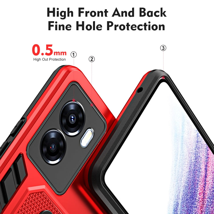 For OPPO A57 4G / A77s / A77 4G Variety Brave Armor Finger Loop Holder Phone Case