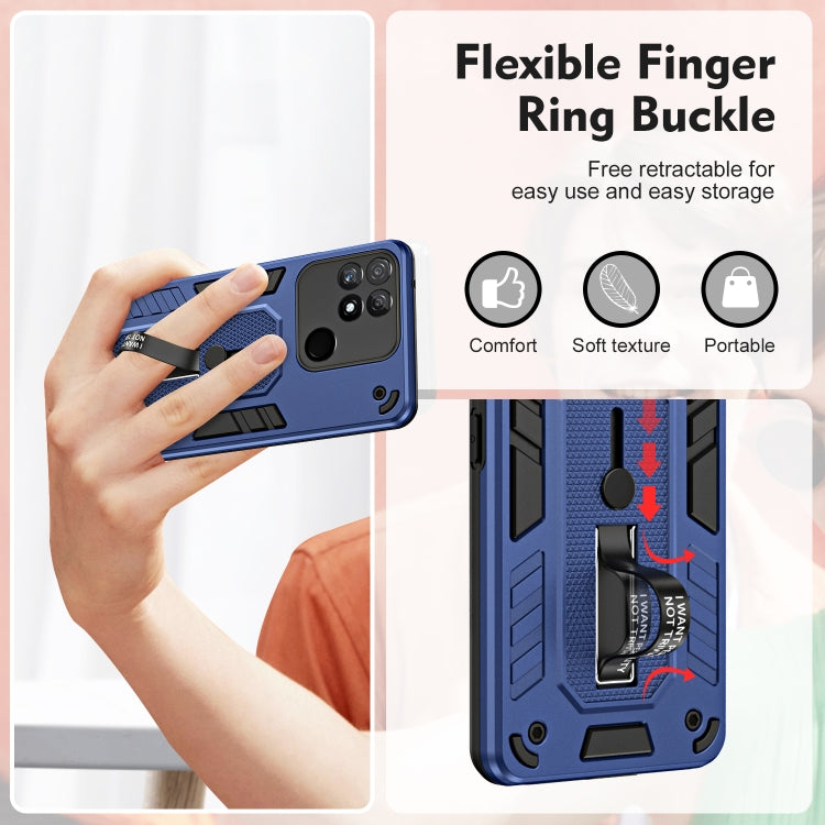 For Realme Narzo 50A Variety Brave Armor Finger Loop Holder Phone Case