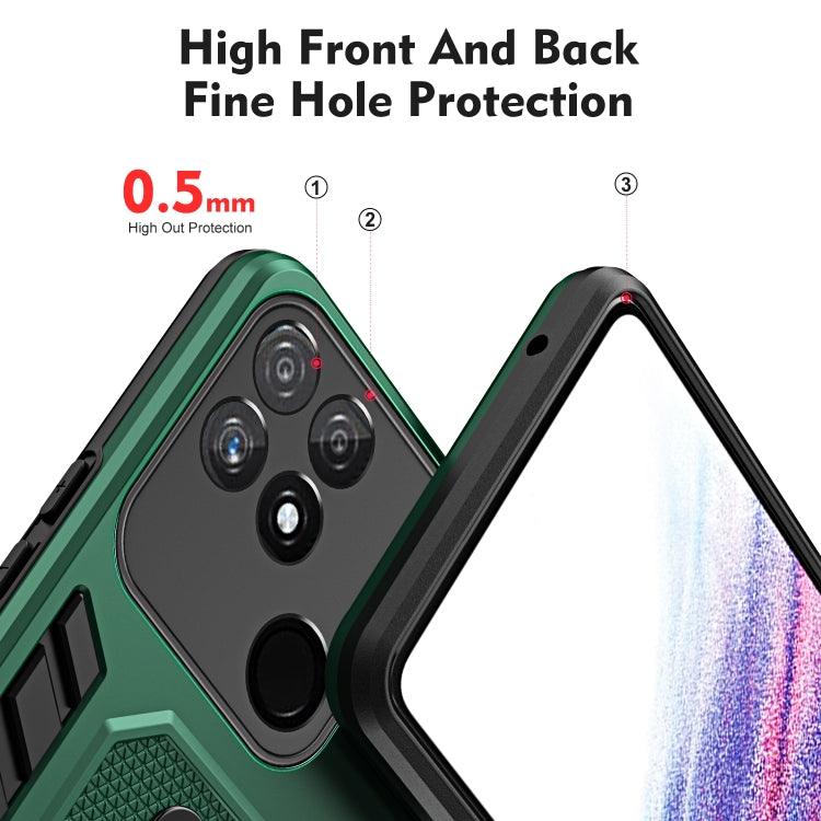 For Realme Narzo 50A Variety Brave Armor Finger Loop Holder Phone Case