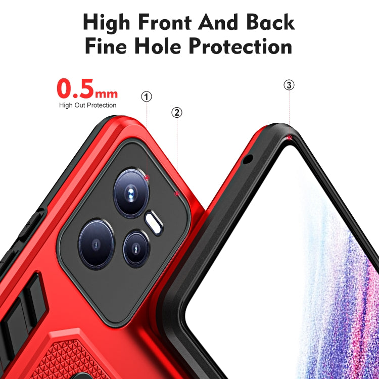 For Realme C35 Variety Brave Armor Finger Loop Holder Phone Case