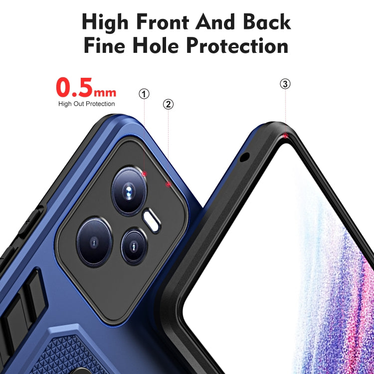 For Realme C35 Variety Brave Armor Finger Loop Holder Phone Case
