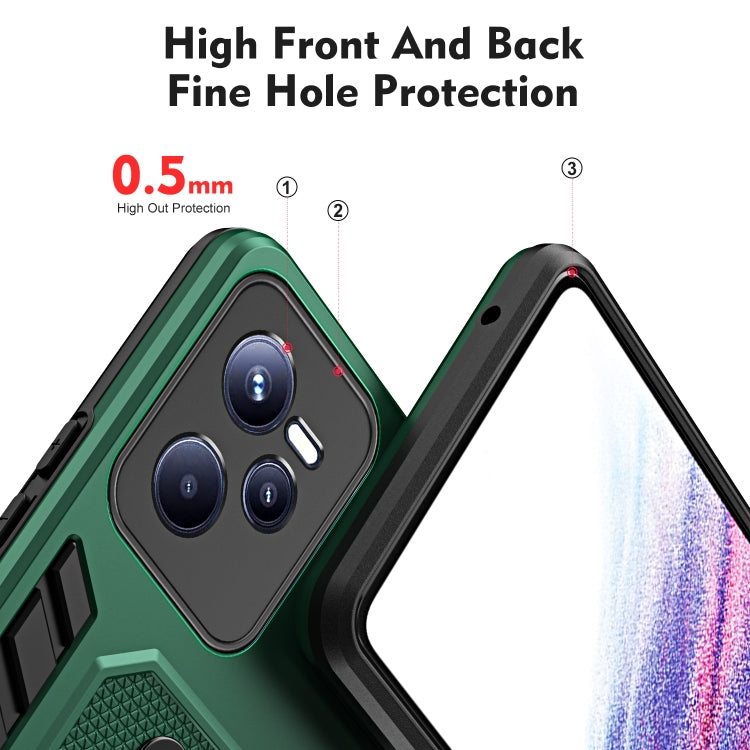 For Realme C35 Variety Brave Armor Finger Loop Holder Phone Case