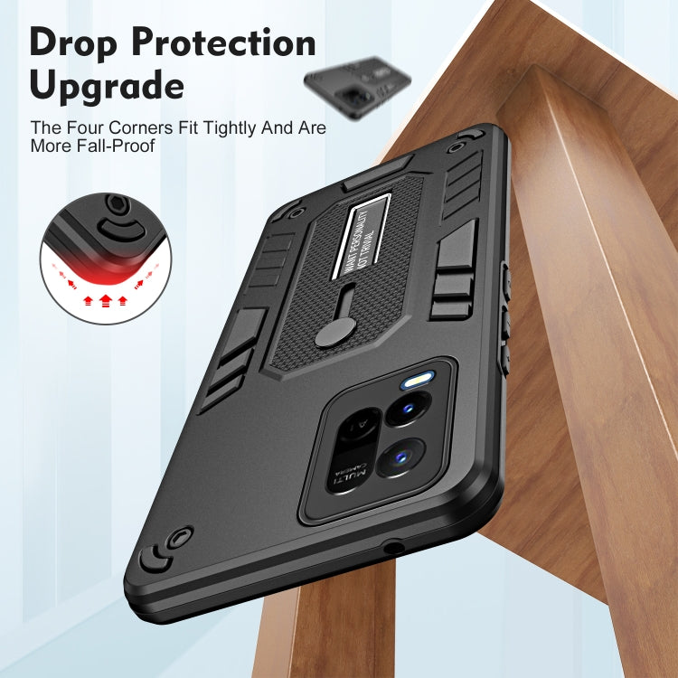 For vivo Y21 / Y33s / Y21T India Variety Brave Armor Finger Loop Holder Phone Case