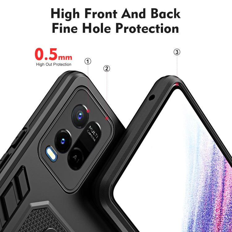 For vivo Y21 / Y33s / Y21T India Variety Brave Armor Finger Loop Holder Phone Case