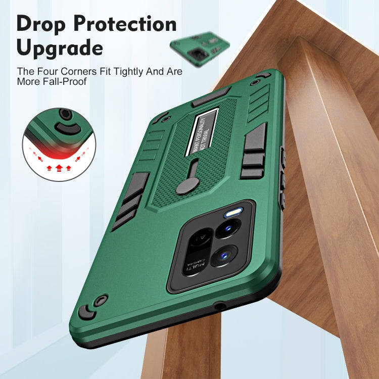 For vivo Y21 / Y33s / Y21T India Variety Brave Armor Finger Loop Holder Phone Case