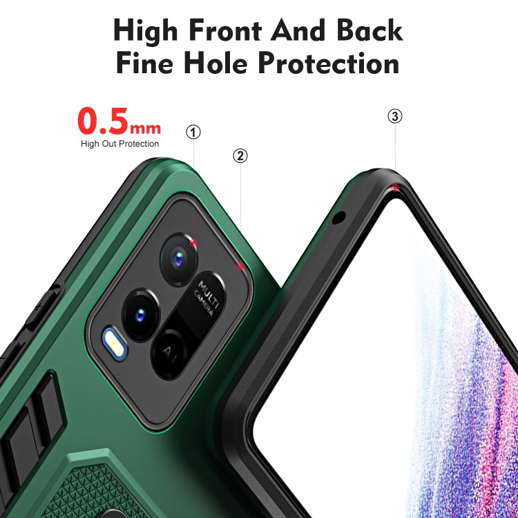 For vivo Y21 / Y33s / Y21T India Variety Brave Armor Finger Loop Holder Phone Case