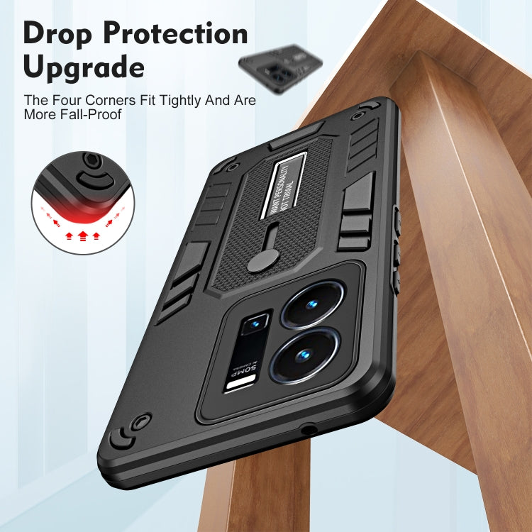 For vivo Y35 4G Variety Brave Armor Finger Loop Holder Phone Case