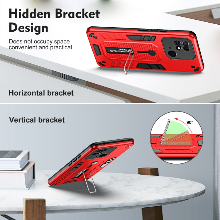 For Xiaomi Redmi 10C Variety Brave Armor Finger Loop Holder Phone Case