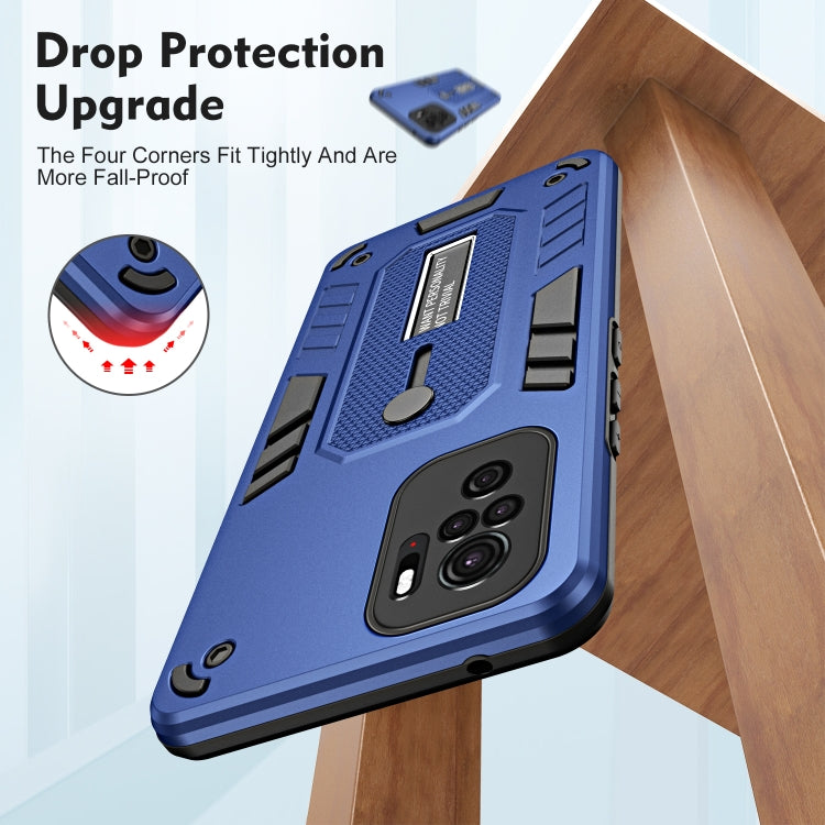 For Xiaomi Redmi Note 10 4G / 10S Variety Brave Armor Finger Loop Holder Phone Case
