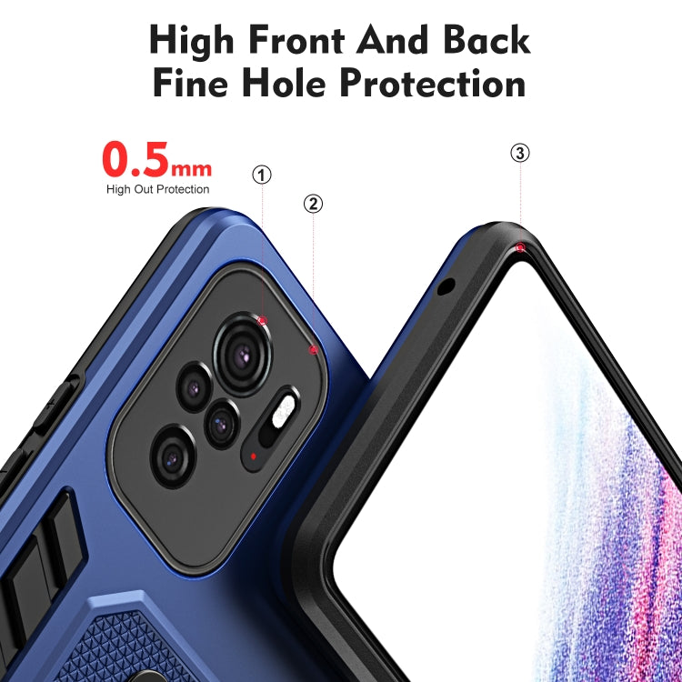 For Xiaomi Redmi Note 10 4G / 10S Variety Brave Armor Finger Loop Holder Phone Case