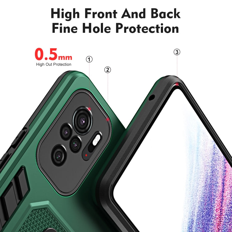 For Xiaomi Redmi Note 10 4G / 10S Variety Brave Armor Finger Loop Holder Phone Case