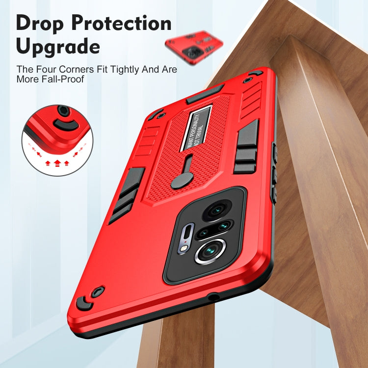 For Xiaomi Redmi Note 10 Pro 4G / Pro Max Variety Brave Armor Finger Loop Holder Phone Case