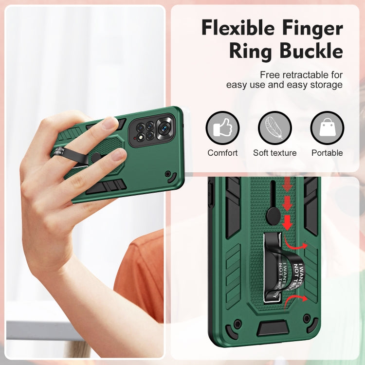 For Xiaomi Redmi Note 11 4G 2022 / 11S Variety Brave Armor Finger Loop Holder Phone Case