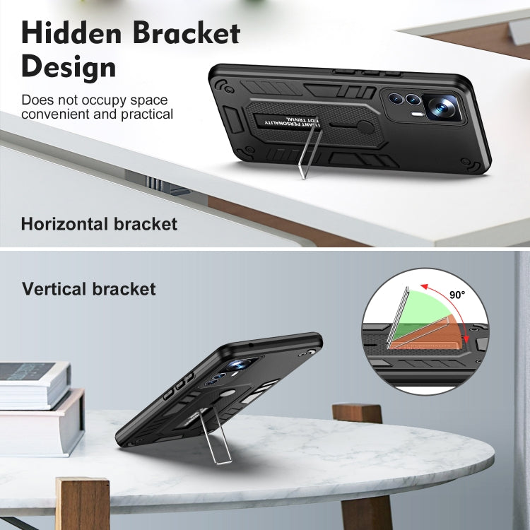 For Xiaomi 12T / 12T Pro Variety Brave Armor Finger Loop Holder Phone Case