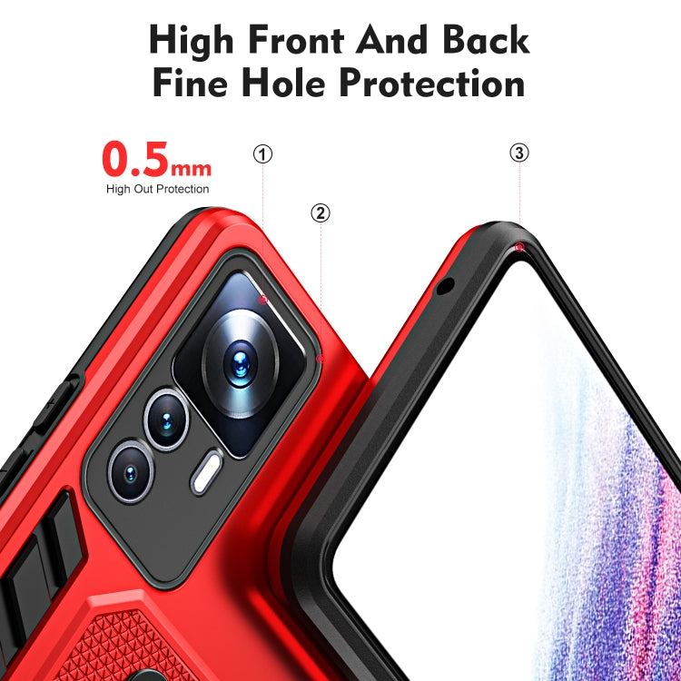For Xiaomi 12T / 12T Pro Variety Brave Armor Finger Loop Holder Phone Case