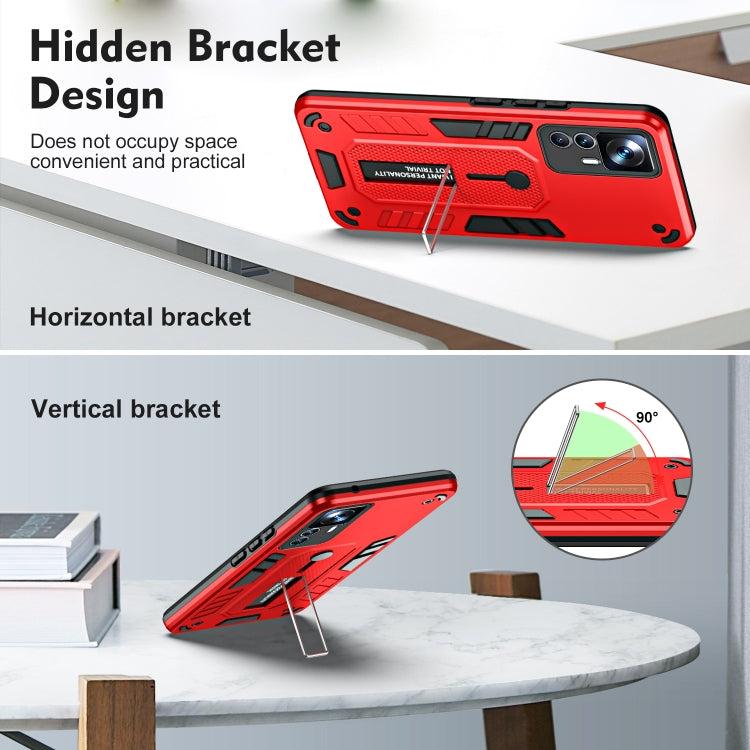 For Xiaomi 12T / 12T Pro Variety Brave Armor Finger Loop Holder Phone Case