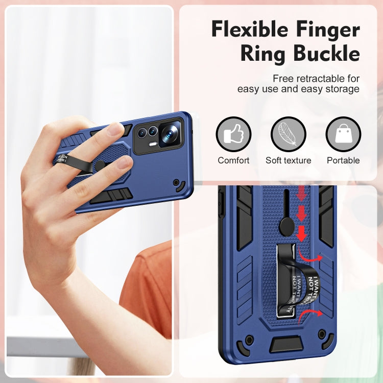 For Xiaomi 12T / 12T Pro Variety Brave Armor Finger Loop Holder Phone Case