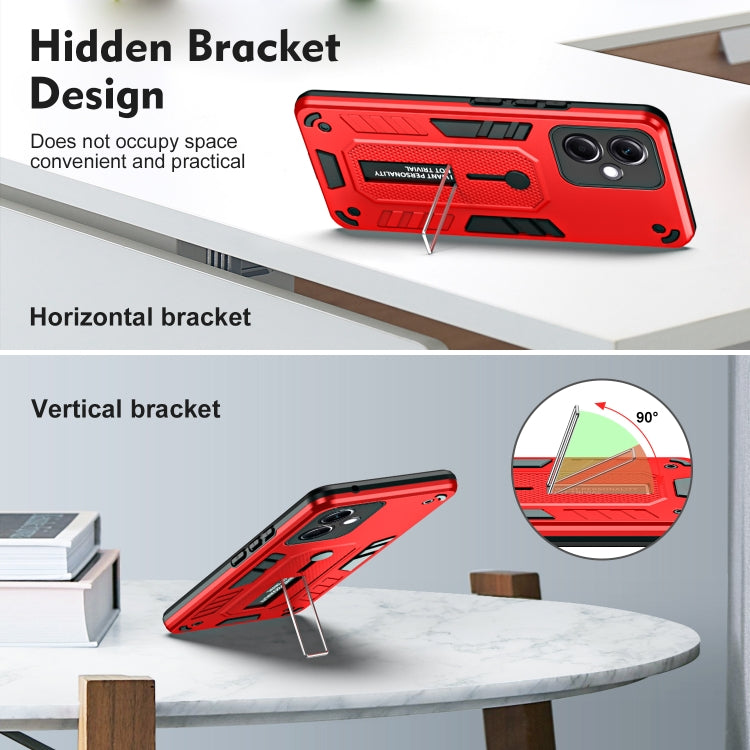 For Xiaomi Redmi Note 12 5G / Poco X5 Variety Brave Armor Finger Loop Holder Phone Case