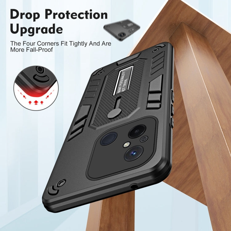 For Xiaomi Redmi 12C / Poco C55 Variety Brave Armor Finger Loop Holder Phone Case