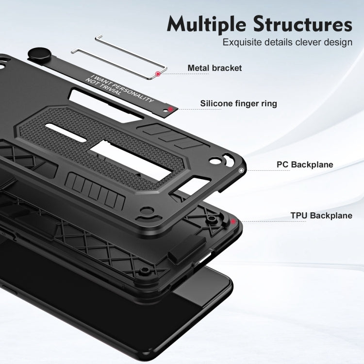 For Xiaomi Redmi 12C / Poco C55 Variety Brave Armor Finger Loop Holder Phone Case