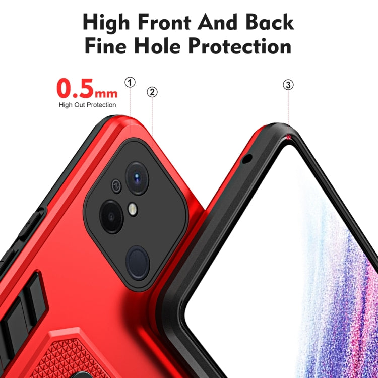 For Xiaomi Redmi 12C / Poco C55 Variety Brave Armor Finger Loop Holder Phone Case