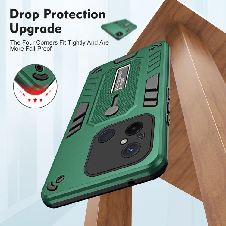 For Xiaomi Redmi 12C / Poco C55 Variety Brave Armor Finger Loop Holder Phone Case