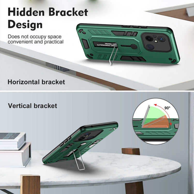 For Xiaomi Redmi 12C / Poco C55 Variety Brave Armor Finger Loop Holder Phone Case