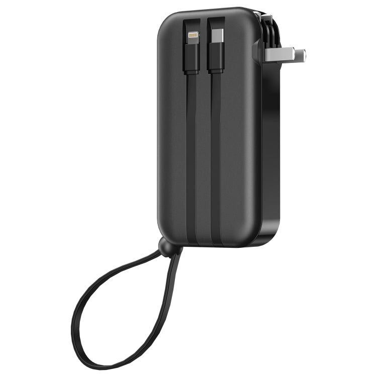 WIWU JC-23 22.5W 10000mAH Power Bank Charger with Cable, Plug Specifications: US/UK/EU Plug(Black)