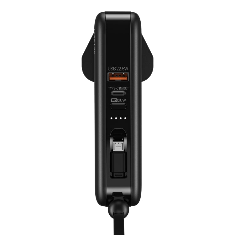 WIWU JC-23 22.5W 10000mAH Power Bank Charger with Cable, Plug Specifications: US/UK/EU Plug(Black)