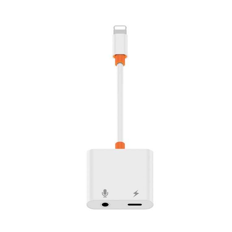 WIWU LT0 Pro Max 8 Pin + 3.5mm to 8 Pin Audio Adapter Cable Call Version(White)