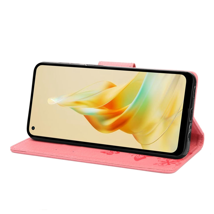 For OPPO Reno8 T 4G Butterfly Embossed Horizontal Flip Leather Phone Case