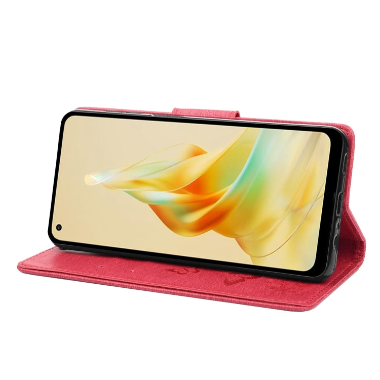 For OPPO Reno8 T 4G Butterfly Embossed Horizontal Flip Leather Phone Case