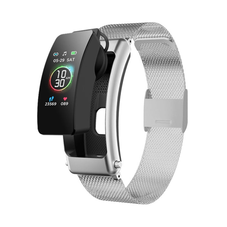 K30 0.96 inch Steel Band Earphone Detachable Life Waterproof Smart Watch Support Bluetooth Call