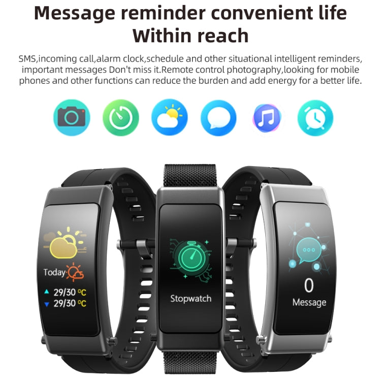 K30 0.96 inch Steel Band Earphone Detachable Life Waterproof Smart Watch Support Bluetooth Call
