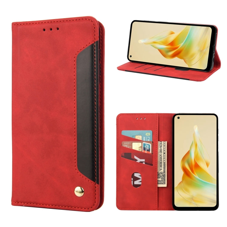For OPPO Reno8 T 4G Skin Feel Splicing Leather Phone Case