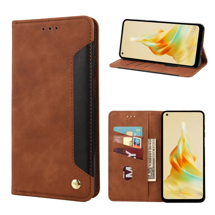 For OPPO Reno8 T 4G Skin Feel Splicing Leather Phone Case