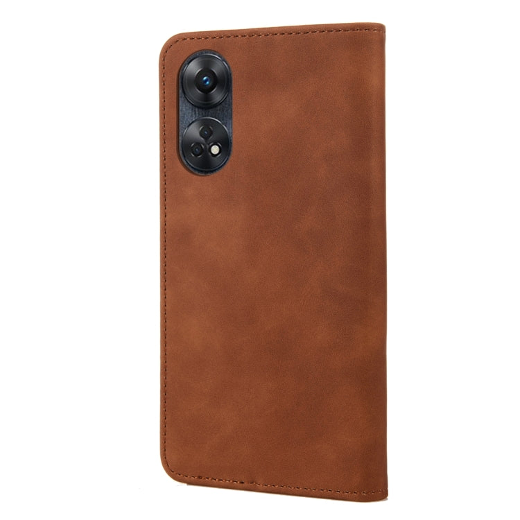 For OPPO Reno8 T 4G Skin Feel Splicing Leather Phone Case