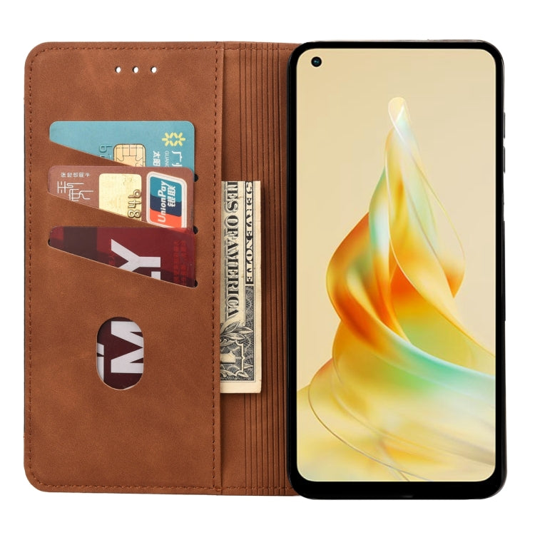 For OPPO Reno8 T 4G Skin Feel Splicing Leather Phone Case